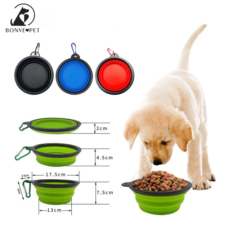 

1000ml TPE Foldable Bowls For Dogs Feeder Pet Water Bowl For Cat Drinker With Climbing Buckle Dog Accessories 4 Colors