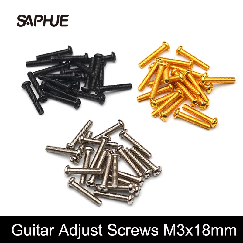 6 шт. Винты для гитары, седло для электрогитары, регулируемые винты m3x18 мм для гитарного моста, седло, черный/золотой/хром