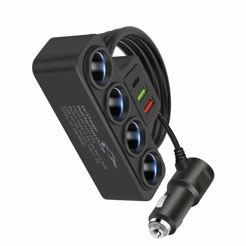 120 Вт Автомобильное зарядное устройство для телефона Адаптер прикуривателя 12 В 24