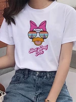 t shirt women disney summer daisy duck with sunglasses new cool trendy leisure tshirt cartoon print aesthetic popular t shirt