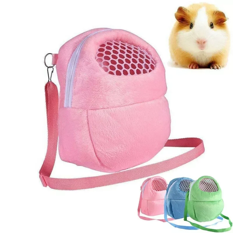 

2023New Pet Carrier Rabbit Cage Hamster Chinchilla Travel Warm Bags Guinea Pig Carry Pouch Bag Breathable Pet Cage Rat Leash