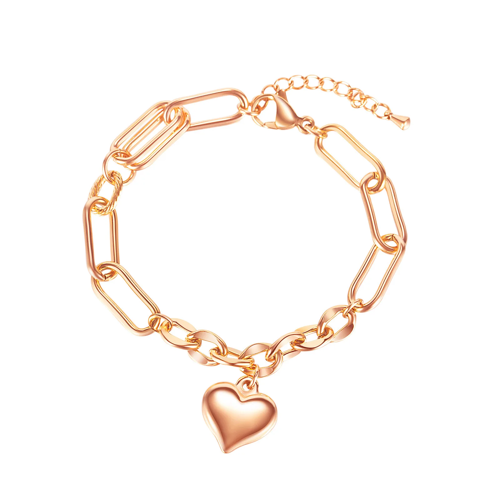 

Jewelry Niche Design Net Red Wild Love Stainless Steel Peach Heart Fashion Trend Titanium Steel Bracelet