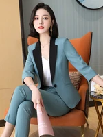 s 4xl high quality women fashion business wear 2 piece set 2022 new summer slim office blazer female casual ninth pants