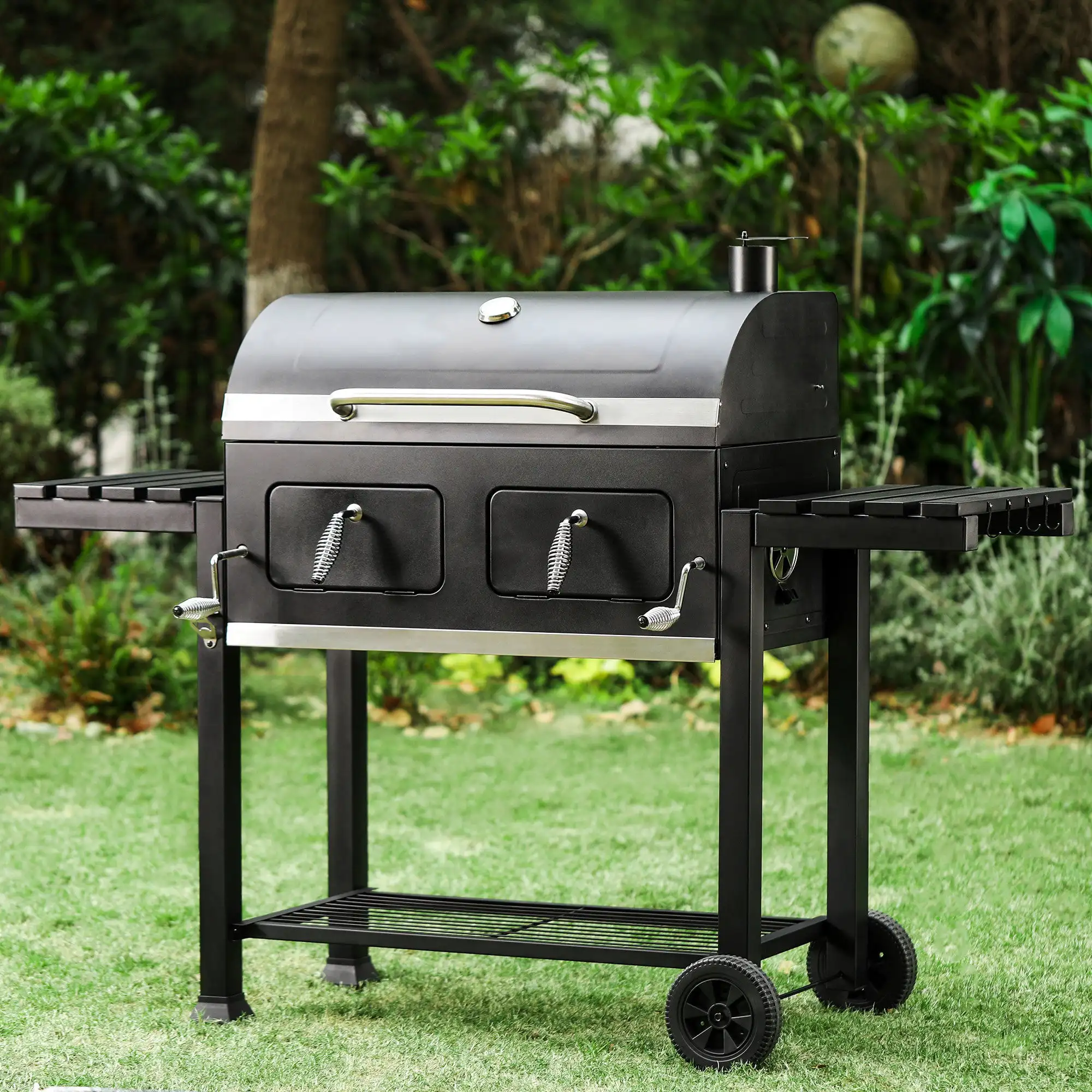 

HuanQiu 34-inch BBQ Charcoal Grill Outdoor Portable Barbecue Grill