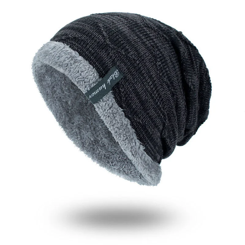 

Winter Hat Men Beanies For Men Caps Fluffy Thick Male Mens Winter Caps Skullies Bonnet Homme