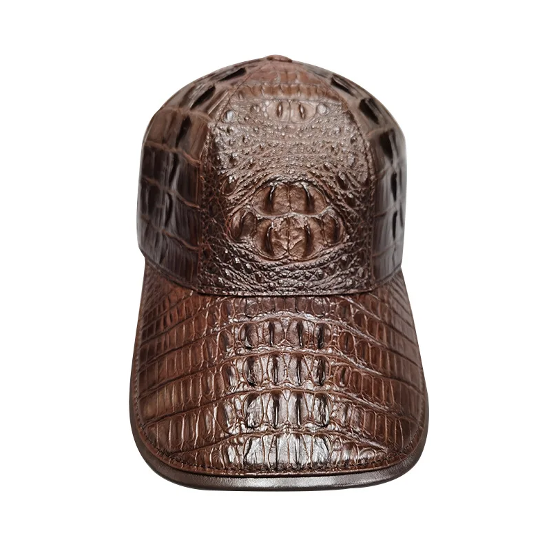 2023 new arrival crocodile skin baseball cap Genuine leather sun hat