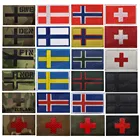 Нашивка с флагом Финляндии, финской, Исландии, Швеции, Дании, норвежской, Швейцария, армейский Тактический отражающий значок в стиле милитари