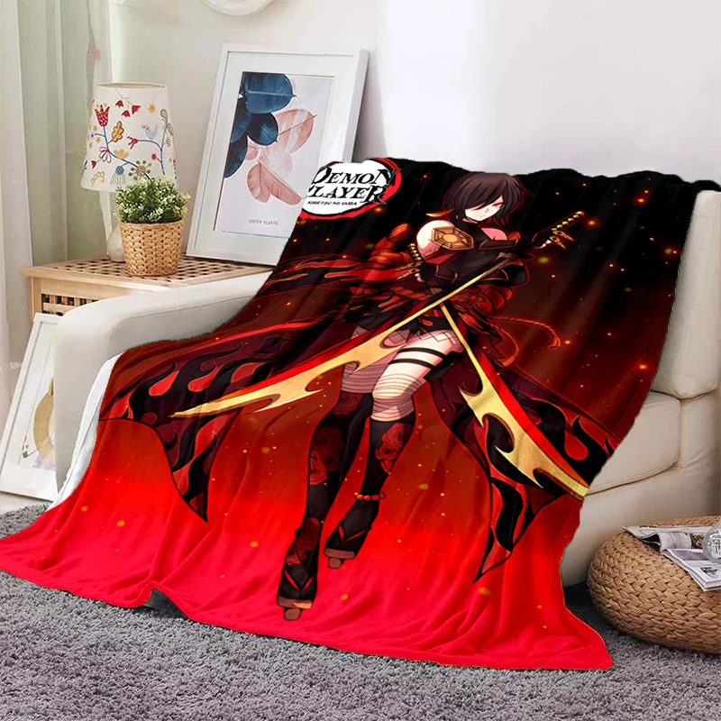 

Мягкое плюшевое покрывало для дивана и кровати, рассекающее демонов, мультяшное одеяло для пикника, современное фланелевое одеяло, покрывало для кровати