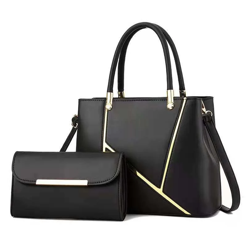 

Satchel Tote Bag Women Leather Luxury Handbag Pu Big Casual Large Capacity Shoulder New Style Handbags Two Retro Stripe Fashion