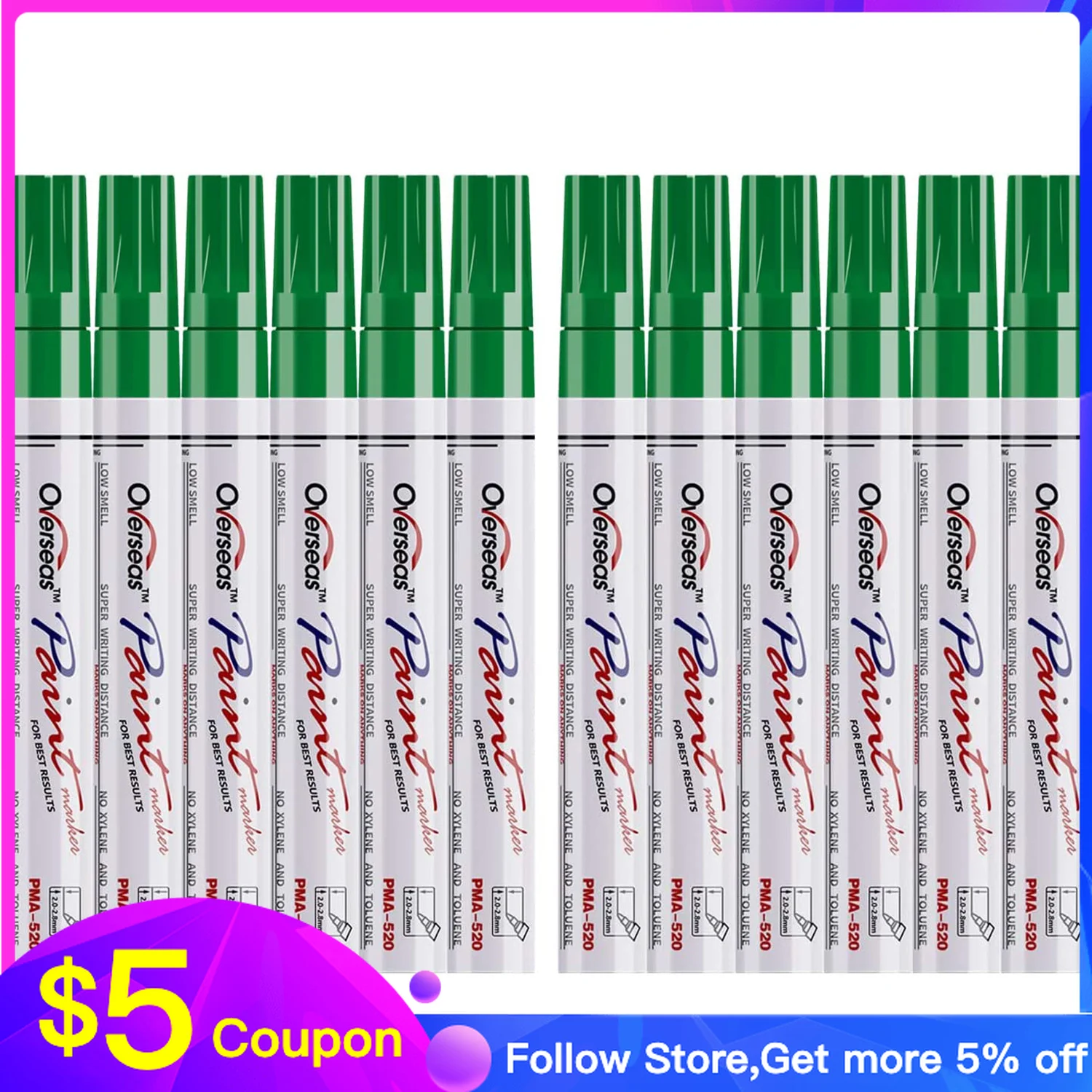 For Plastic 12 Colors Oil Based Paint Marker Pens Set, Quick Dry And Waterproof,oil Paint Pen