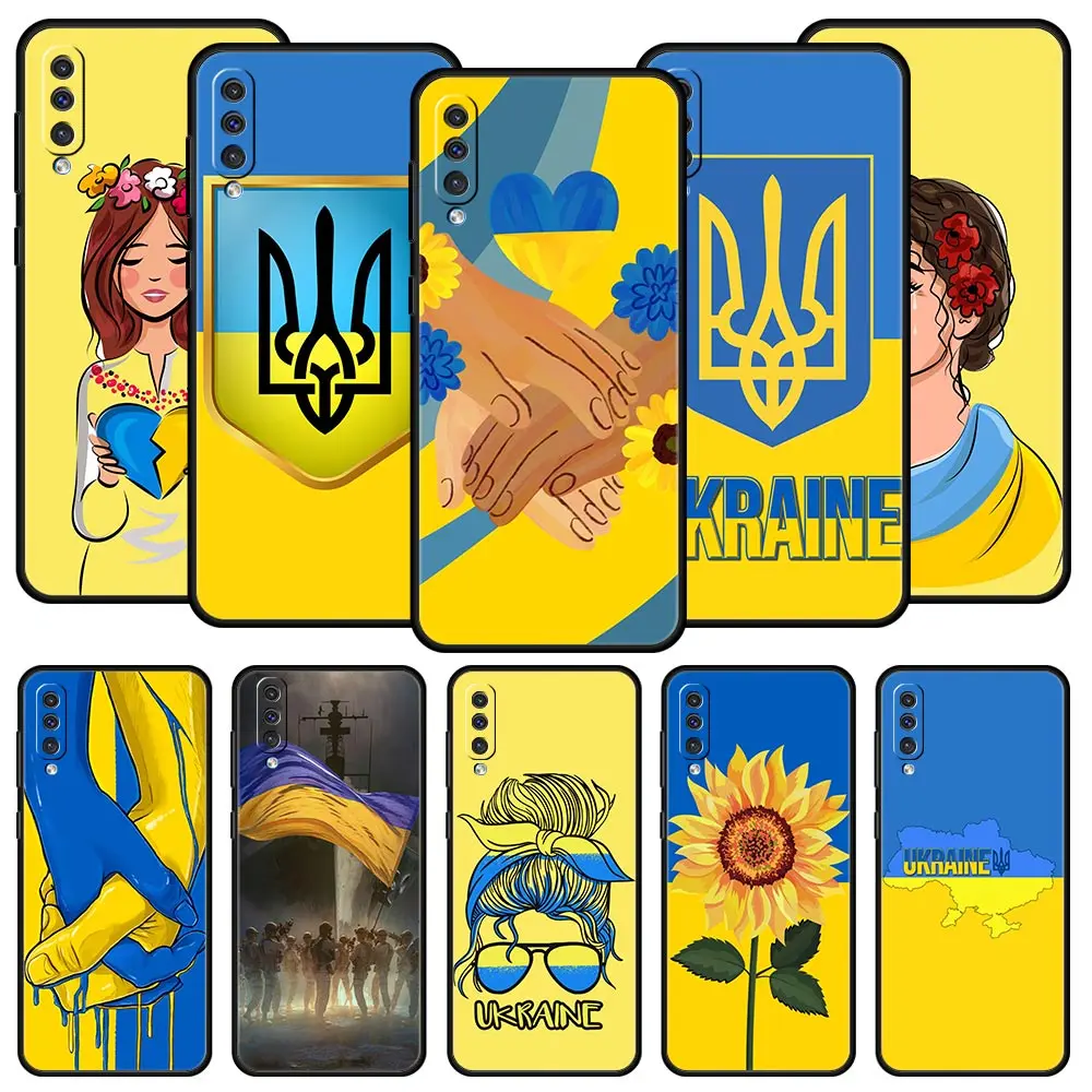 

For Samsung A52 A42 A14 5G Phone Case A22 A32 A12 A70 A50 A40 A20s A30 A10s A20e A10 A02 A04S Cover Ukraine Flag Badge Pattern