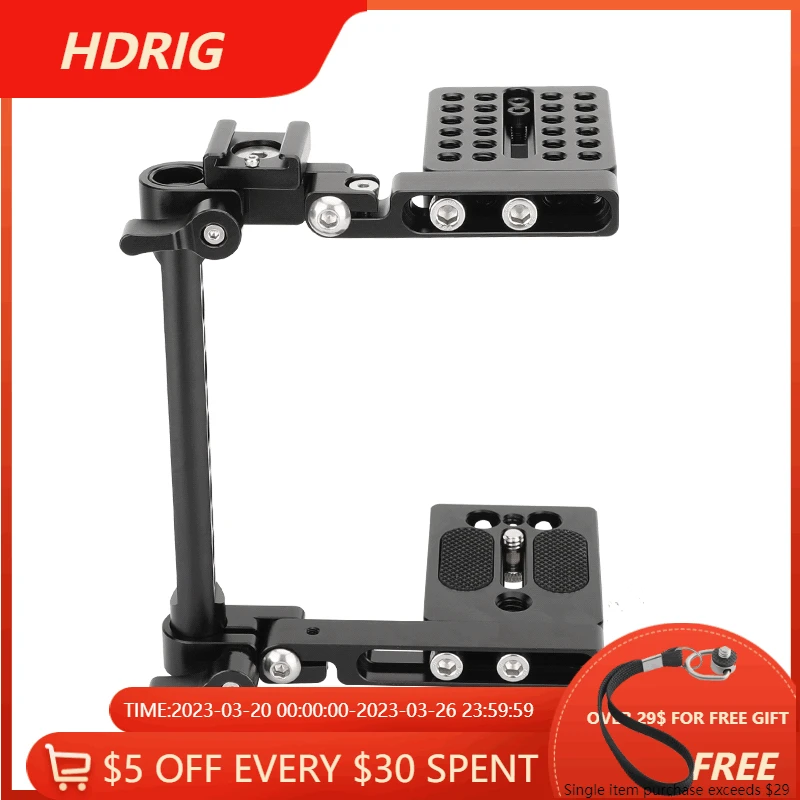 HDRIG Foldable C-Frame Camera Cage with Cheese-Type Top Plate and Baseplate For Canon / Nikon / Sony / Panasonic DSLRs