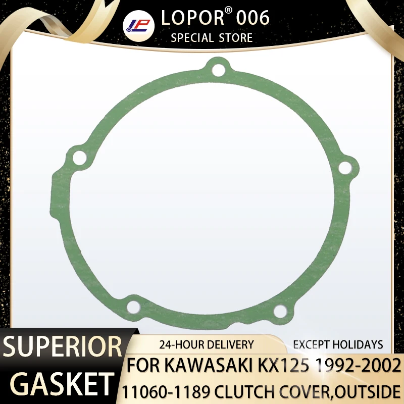 

Lopor Motorcycle Engine Crankcase Clutch Cover Outside Gasket For Kawasaki KX125 1992-2002 KX 125 11060-1189