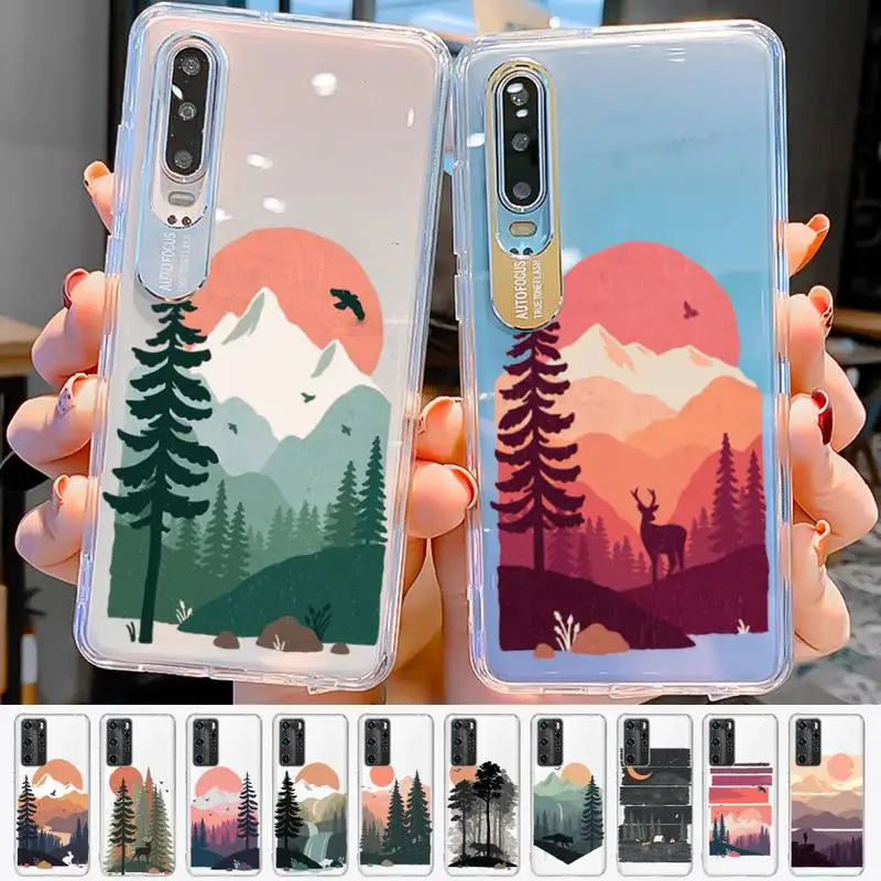 MaiYaCa чехол для телефона с изображением гор дерева заката Huawei P 20 30 40 pro lite Psmart2019 Honor 8