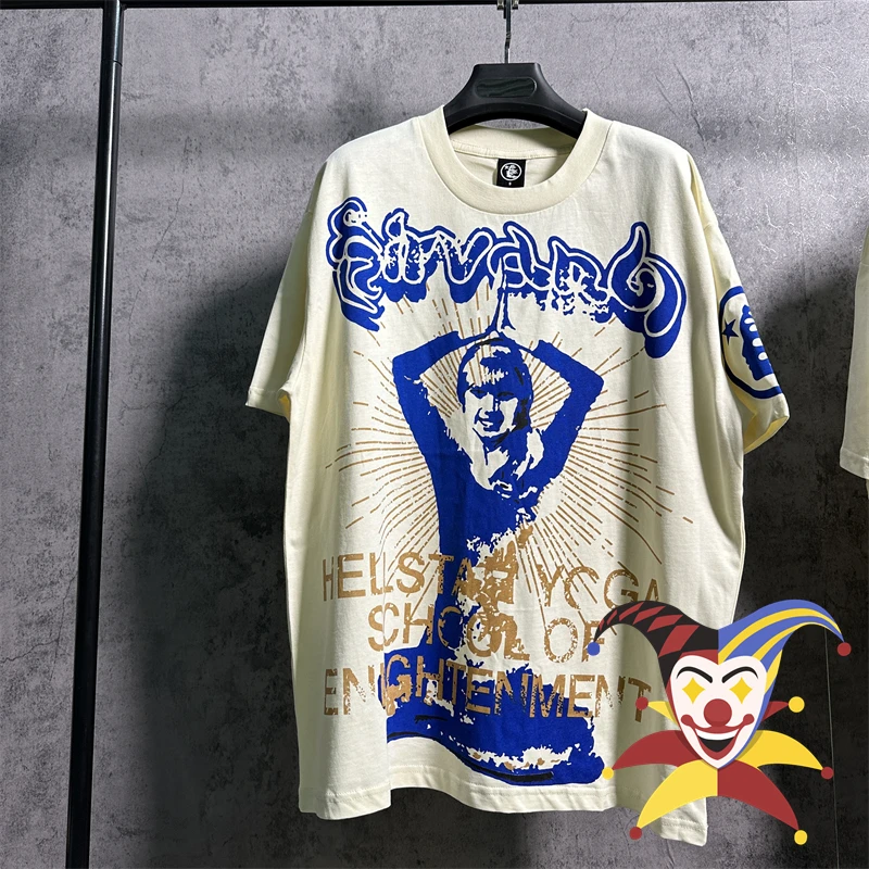 

Футболка абрикосовая с надписью «Hellstar» для мужчин и женщин, уличный топ с коротким рукавом для девушек и женщин