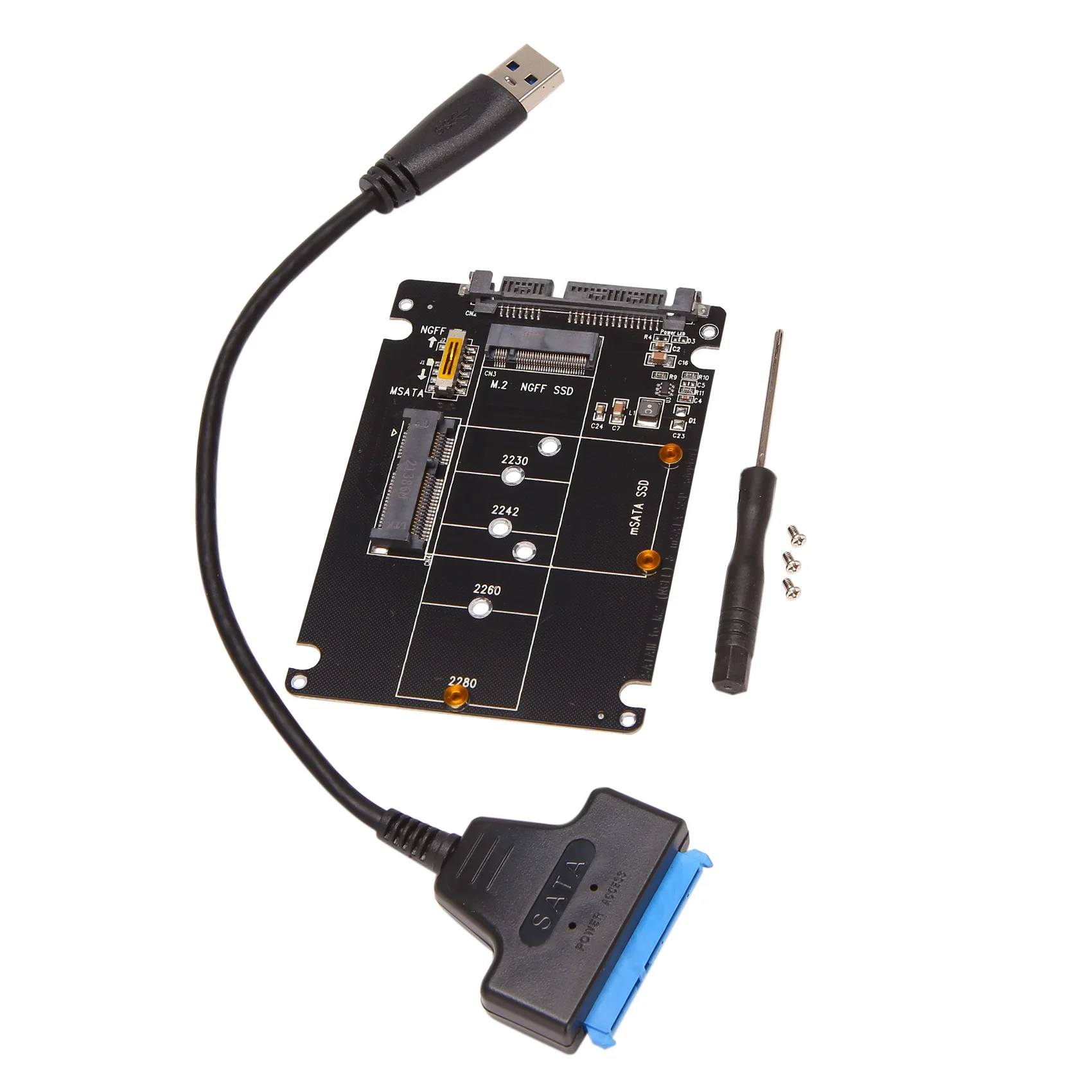 

Адаптер M.2 NGFF MSATA-USB 3,0, конвертер, считыватель карт с кабелем SATA, портативный флэш-накопитель с поддержкой SATA SSD