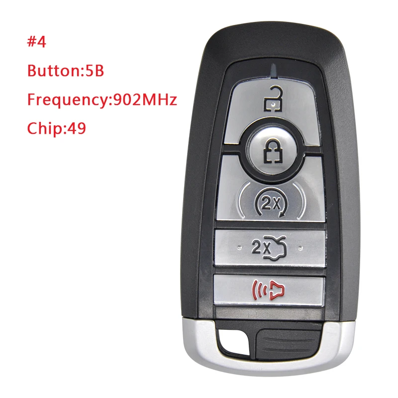HNKeys # 4 315/434 2/902 МГц для Ford Fusion Smart Car Key Пульт дистанционного управления + 1 кнопка ID49