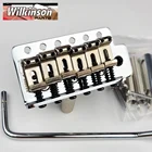 Винтажные изогнутые стальные сиденья wildson Tremolo Bridge для электрической гитары Stratocaster ST, хромированные Серебристые аксессуары WOV01