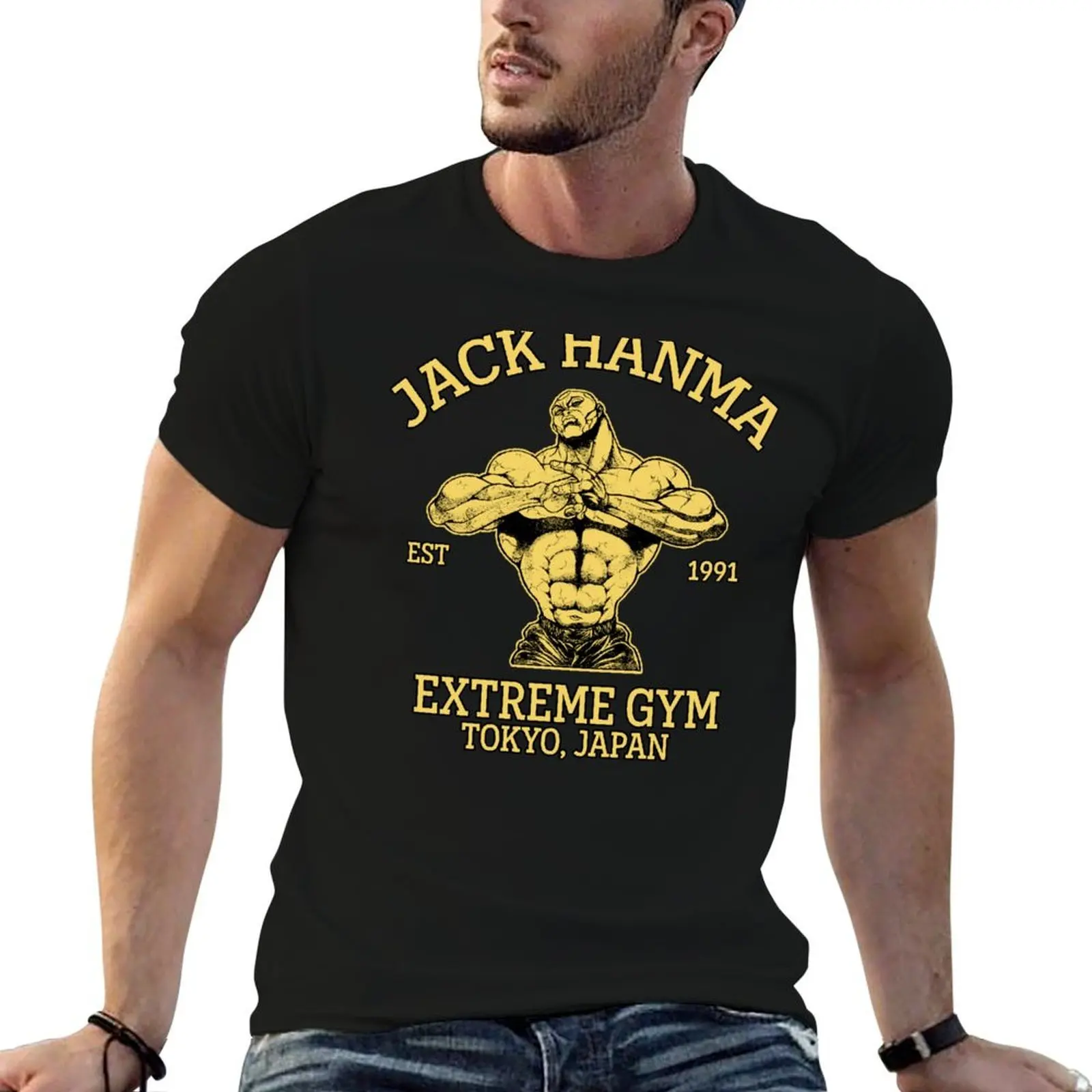 Фото Футболка Jack Hanma Gym T-Shirt, повседневная, свободного кроя №1