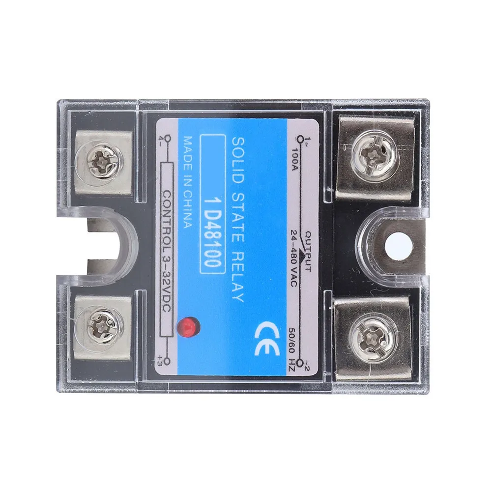 

For Firecrackers Solid State Relay For Fireworks Input 3-32V DC Pure Aluminum Heat Sink 100A 24-480V AC D48100