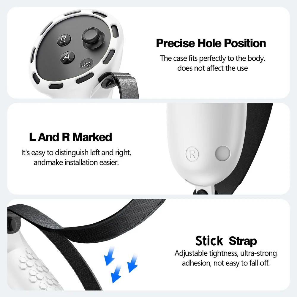 Фото Набор силиконовых защитных аксессуаров 7-в-1 для Meta Quest 3S: накладки на контроллеры VR, защитные накладки на лицевую панель, крышки для линз, чехол для гарнитуры, противоскользящие аксессуары №4