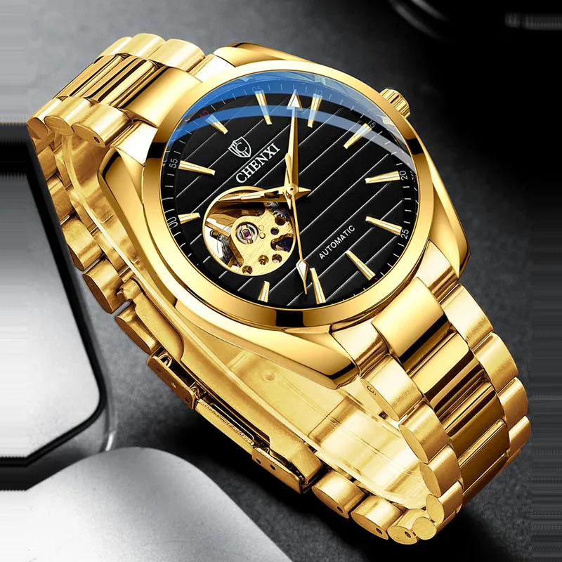 

CHENXI Men Watches Luxury Gold Stainless Steel Men's Watches Sapphire Glass Automatic Mechanical Wristwatches 30M Waterproof