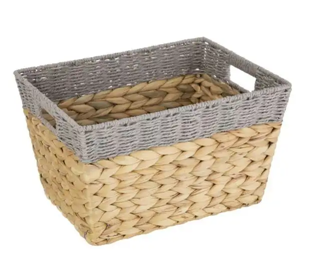 

(2 pack) The 2-Piece Hyacinth & Paper Rope Basket