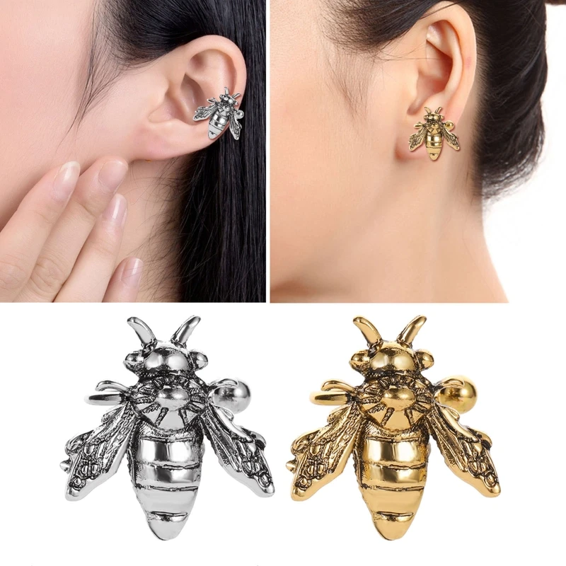 

Металлическая искусственная Милая насекомое зажим для ушей Серебряная Фотография подарок для женщин и девочек