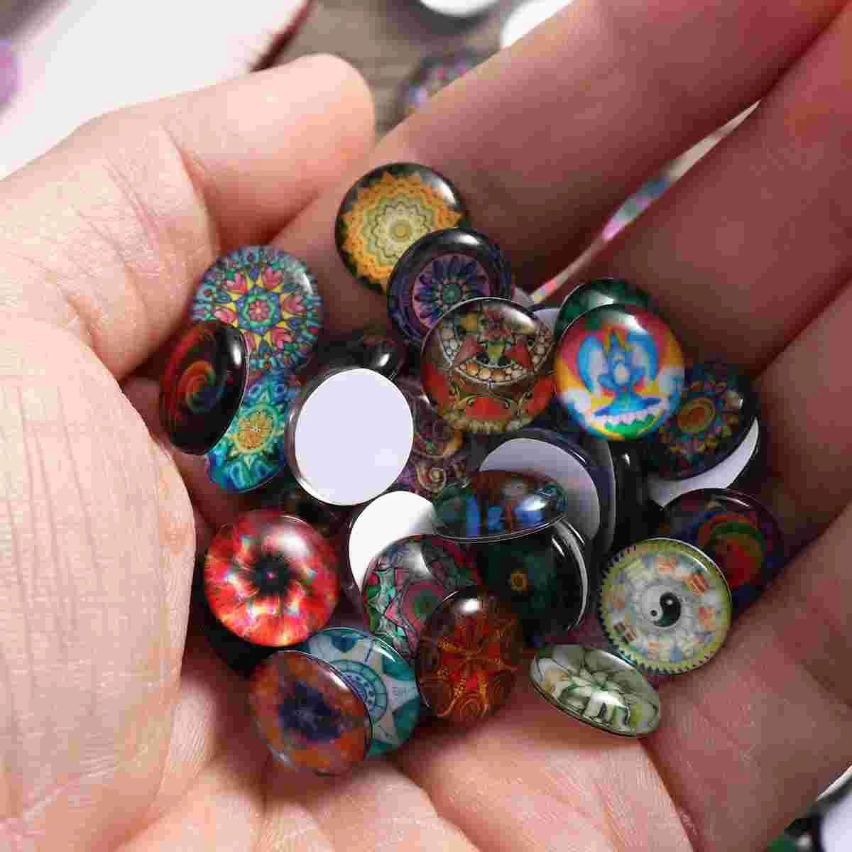 

Mosaic Tiles Glassround Crafts Jewelrytile Beads Dome Supplies Flatback Making Mixed Half Gemstone Diypieces Material Cover