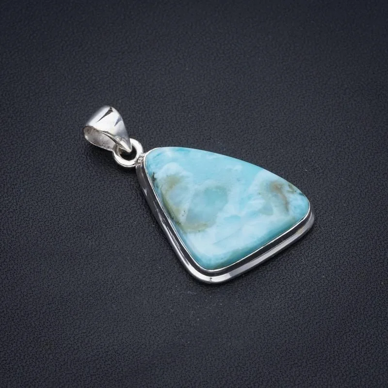 

StarGems Larimar ручной работы 925 пробы серебряный кулон 1,5 "F3395