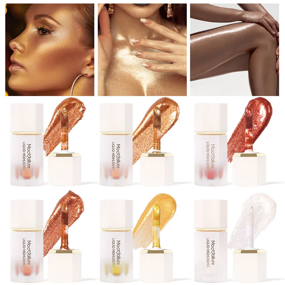 

6 Colors Highlighter Liquid Multipurpose Waterproof Face Makeup Tools Facial Colorful Liquid Cosmetic For Women Girls