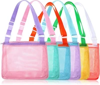 portable sand travel organizer foldable mesh bag kids toys storage bags collection beach bag for towels cosmetic makeup bags