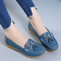 women casual shoes leather breathable cut out moccasins women lady boat shoes ballerina flats shoes sneakers female nurse shoes