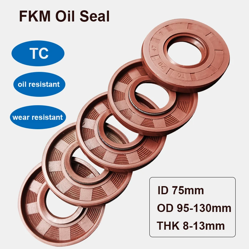 1 шт. масляная прокладка для подшипника 75 мм FKM фторрезиновая двойная губа с