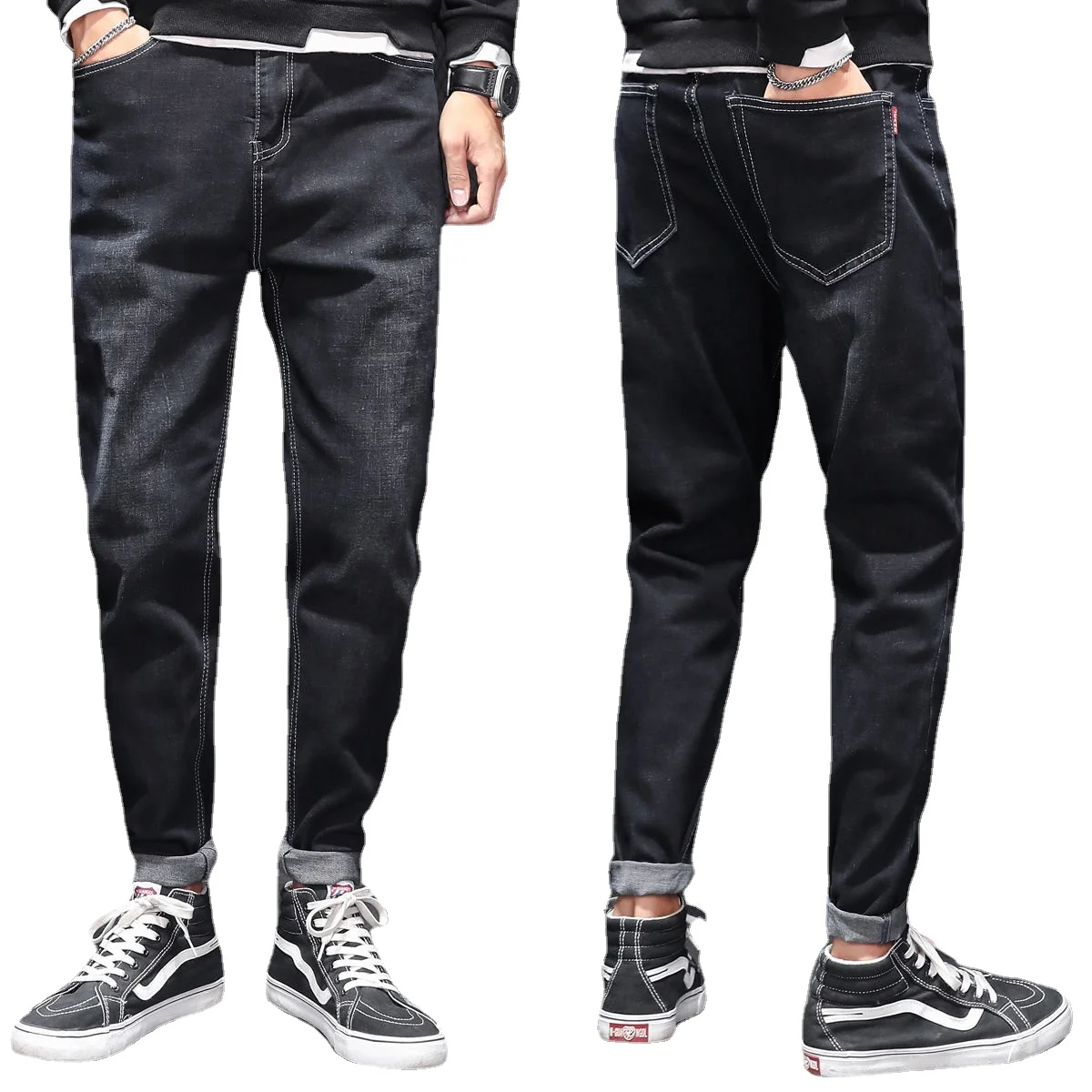 

Cowboy 9-point Pants Men's Loose Harlan Korean Fashion Casual and Versatile Large Size Small Foot Autumn and Winter Student Wear