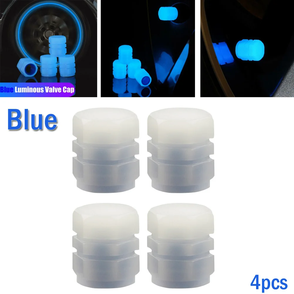 

Wheels Luminous Valve Valve Stems 4/8/16PCS ABS Material Fluorescent-Blue 0.62*0.47*0.47in Car Practical 100% Brand New