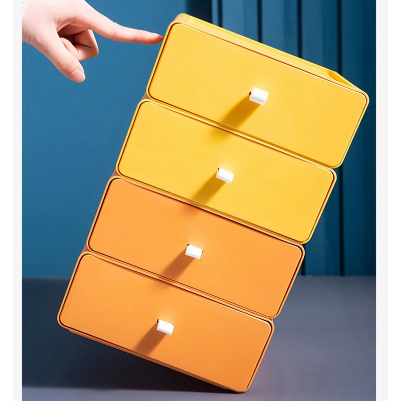 

Настольный органайзер, ящик для хранения, коробка для макияжа, Штабелируемый контейнер для ювелирных изделий, вместительная офисная коробк...