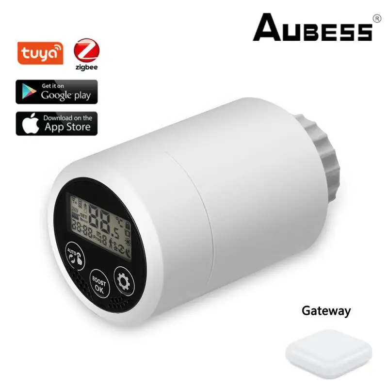 

Программируемый термостат Aubess ZigBee Tuya, умный радиатор, привод радиатора, поддержка голосового управления, работает с Alexa Google Home
