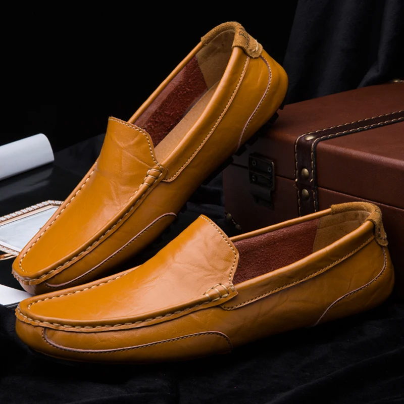 

Men Casual Loafers Comfortable Leather Casual Shoes Men Sneakers 2022 New Spring Male Walking Loafers Casual Slip On Men Shoes