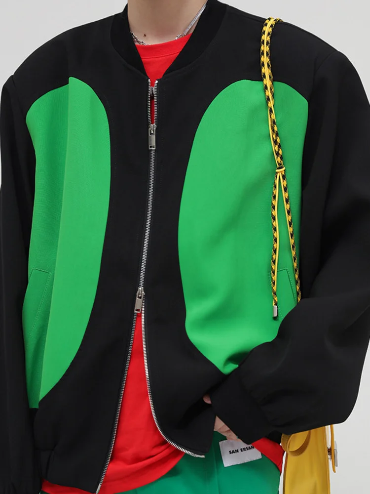 Куртка мужская короткая на двойной молнии с наплечниками