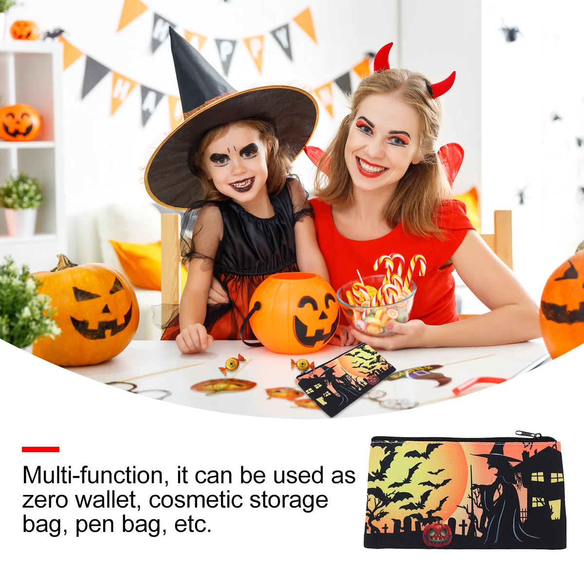 Хэллоуин Косметичка Кошелек Череп для путешествий Мытье Хранение Сотовый