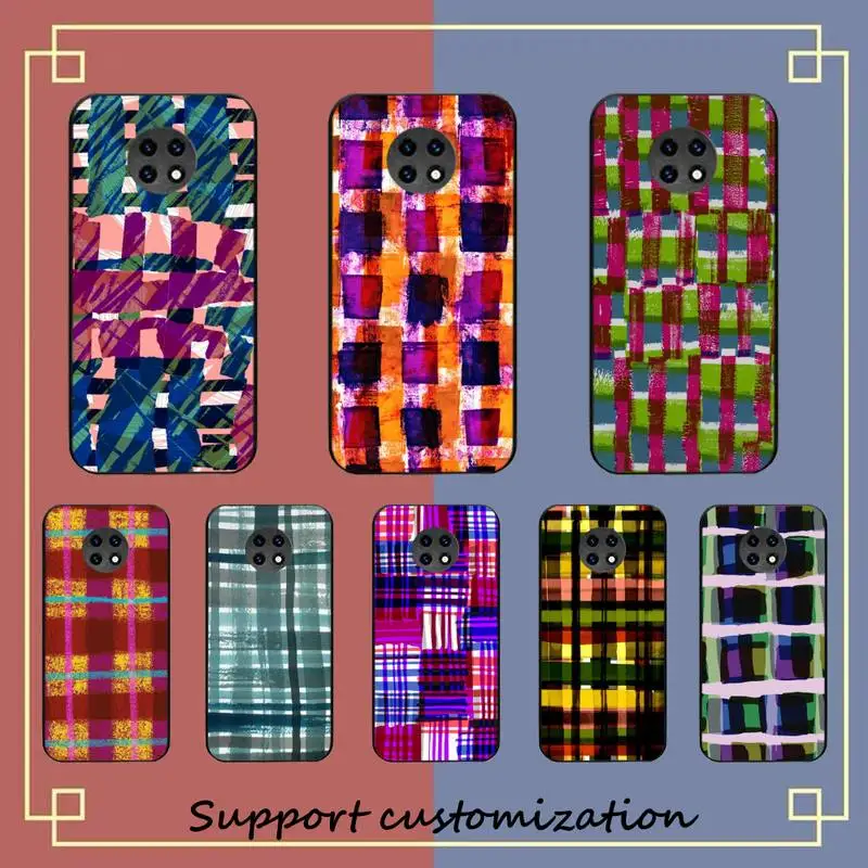 

Plaid art Phone Case for Samsung S20 lite S21 S10 S9 plus for Redmi Note8 9pro for Huawei Y6 cover