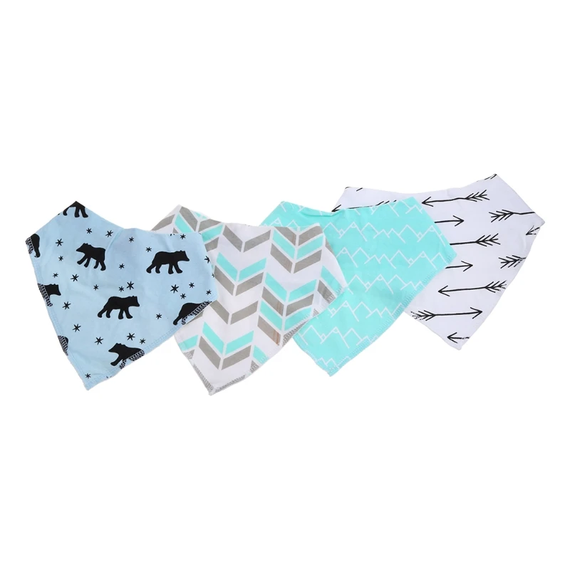 

Floral Feeding Bib Baby Burp Cloth Bib for Infant Gender Neutral Soft Gauze Cotton Teether Drooling Bib for Newborn 4Pcs