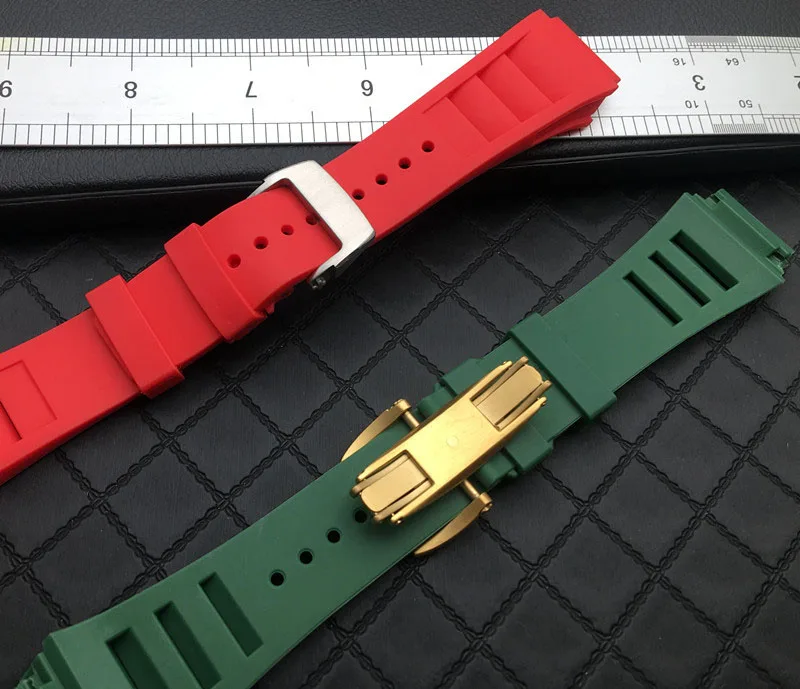 Watch Bracelet For Richard Mille RM055 011 Nature Soft Silicone Rubber Waterproof Watch Strap Watch Accessories Watch Band Chain