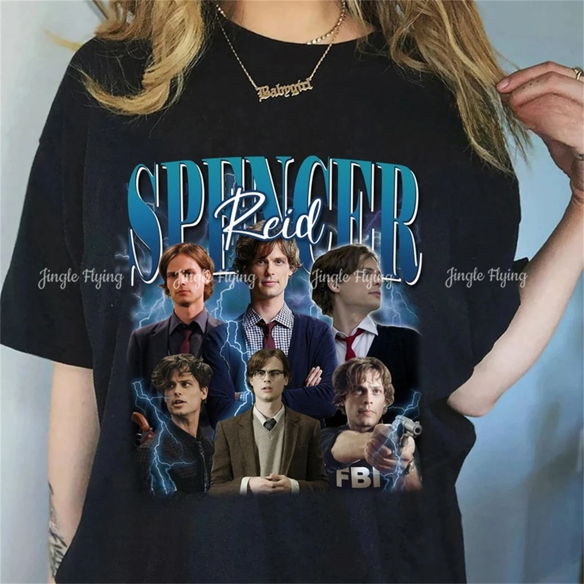 Винтажная рубашка Spencer Reid с графическим рисунком индивидуальный подарок для