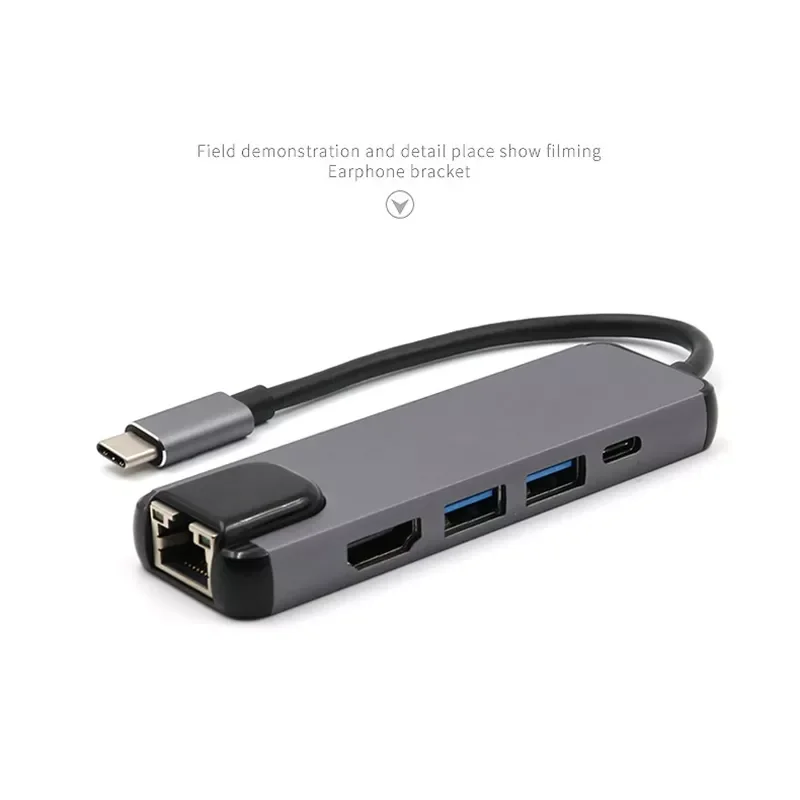 USB-концентратор с портами USB Type-C и RJ45 совместимый HDMI |