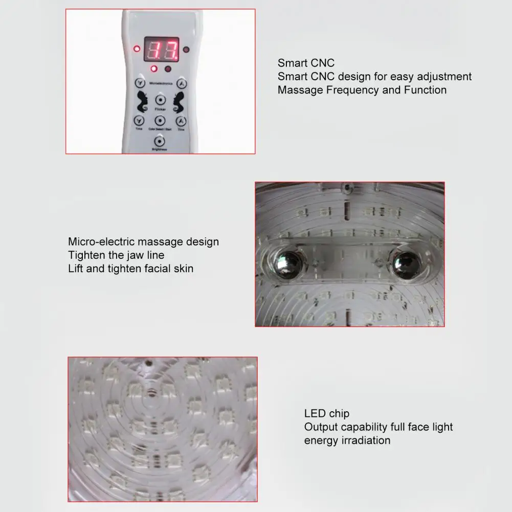 

Face Masque Useful ABS Reused Light Therapy LED Beauty Face Masque for Home Beauty Instrument Beauty Masque