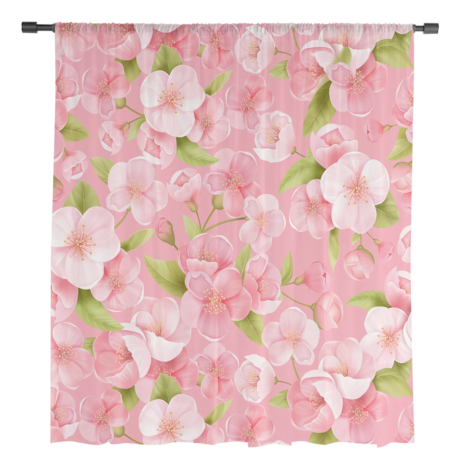 Розовый персиковый цветок тюлевые шторы для гостиной украшения кухни шифоновые