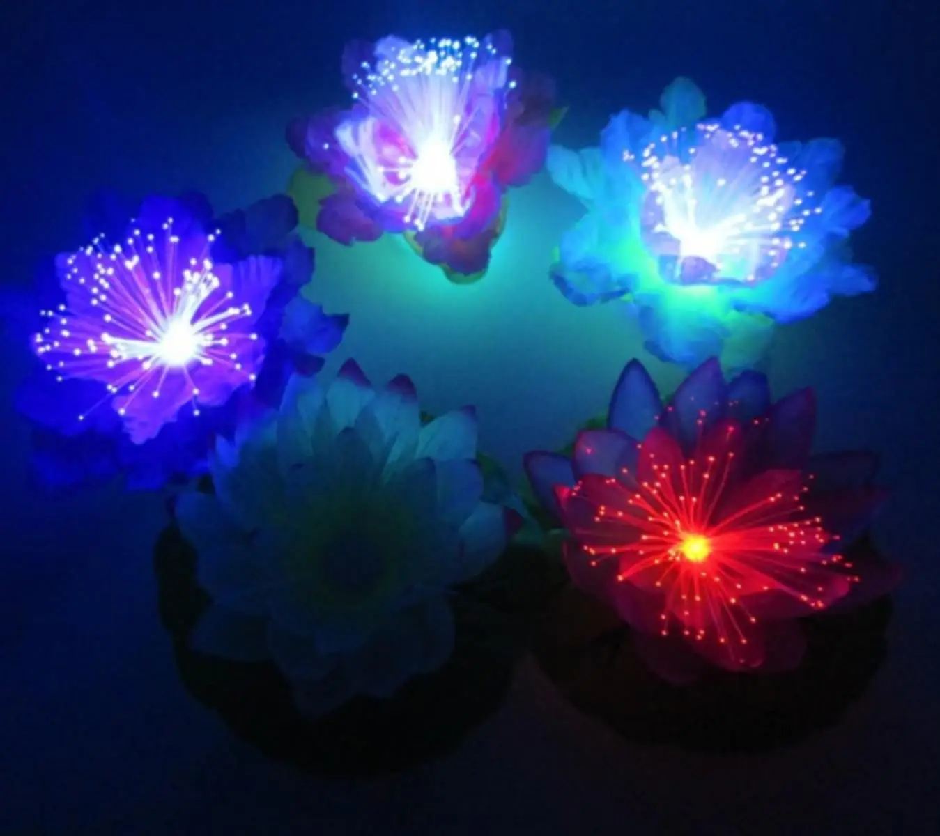 

LED colorful flash optical fiber lotus lamp small flower night lamp