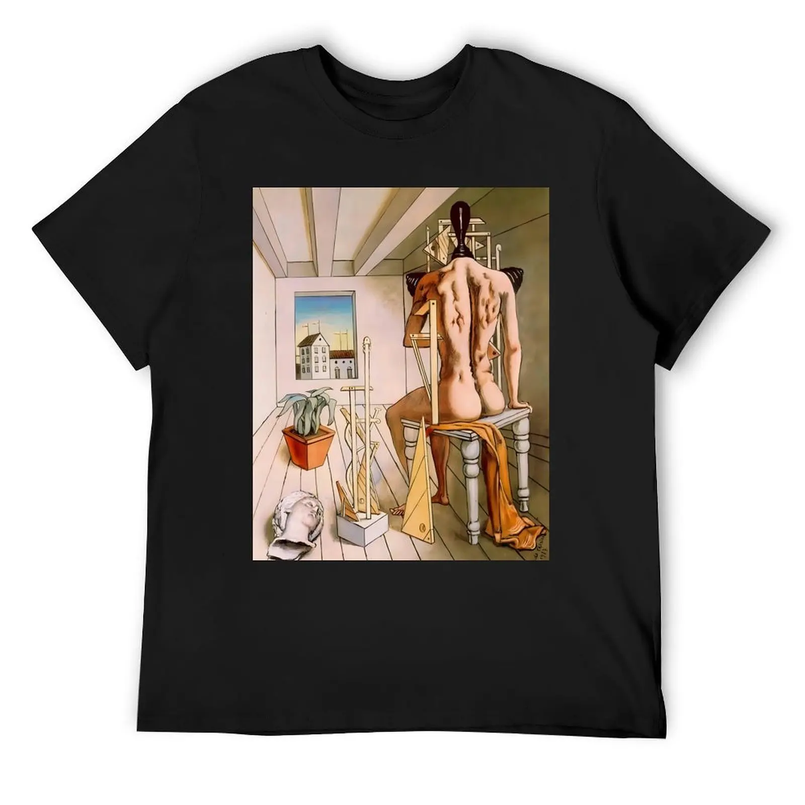 Giorgio De Chirico - футболка с музой молнии черные топы дизайнерские рубашки мужская